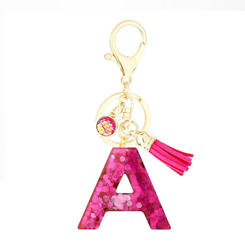 1 piece fashion letter resin patchwork unisex keychain