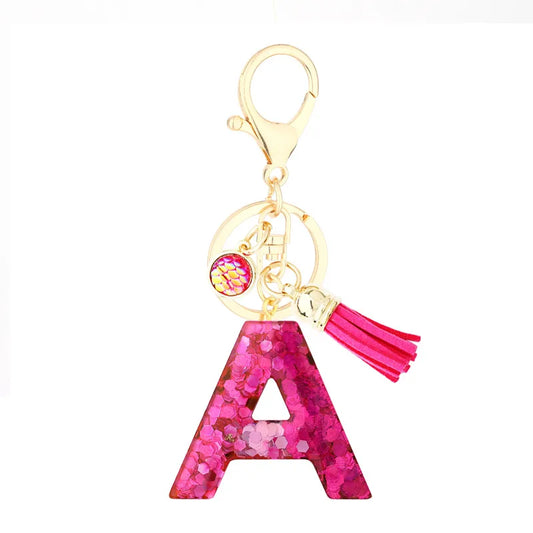 1 piece fashion letter resin patchwork unisex keychain