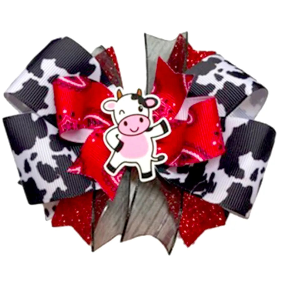 Hot Selling  Milk Bow Western Denim cowgirl   Children's Hairpin