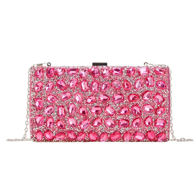 New   Rhinestone Square Banquet Annual Meeting Dress Holiday Clutch Bag Shoulder Bag Women's Bag