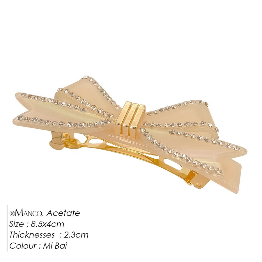 EManco New Fashion Hair Accessories Rhinestone Bow Simple High-end Sense Claw Clip Women Light Luxury Acetate Hair Clip Sweet