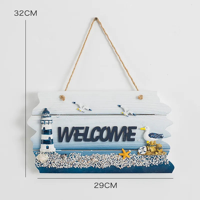 Marine Style Letter Ocean Wood pendant Wall Art