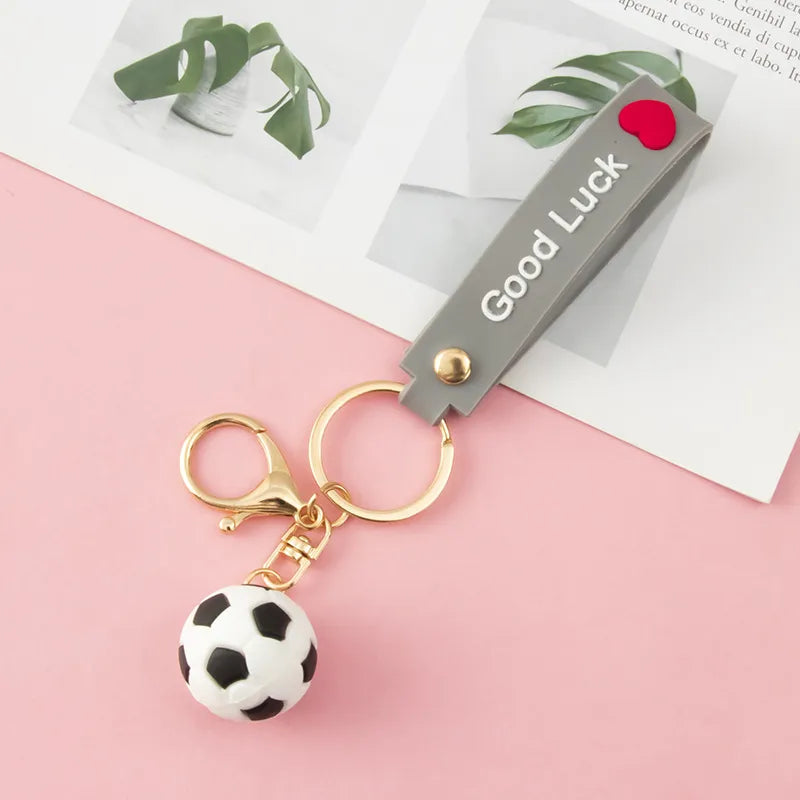 fashion letter football pvc unisex bag pendant keychain 1 piece