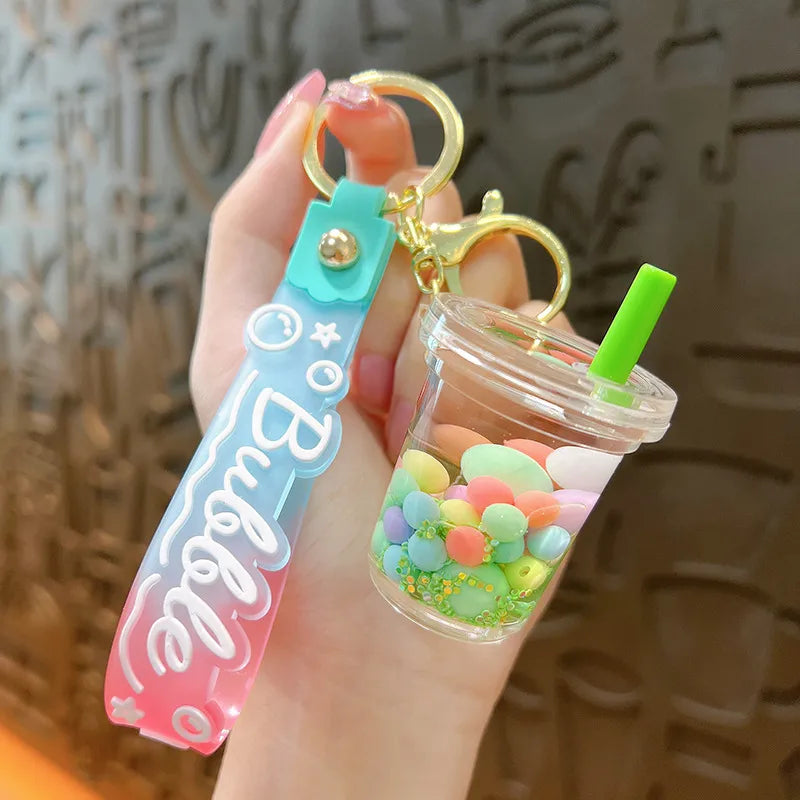 Acrylic Keychain Cute Sandflow Bottle Bag Pendant Toy Christmas Valentine Wedding Graduation Birthday Gift Keyring Decoration
