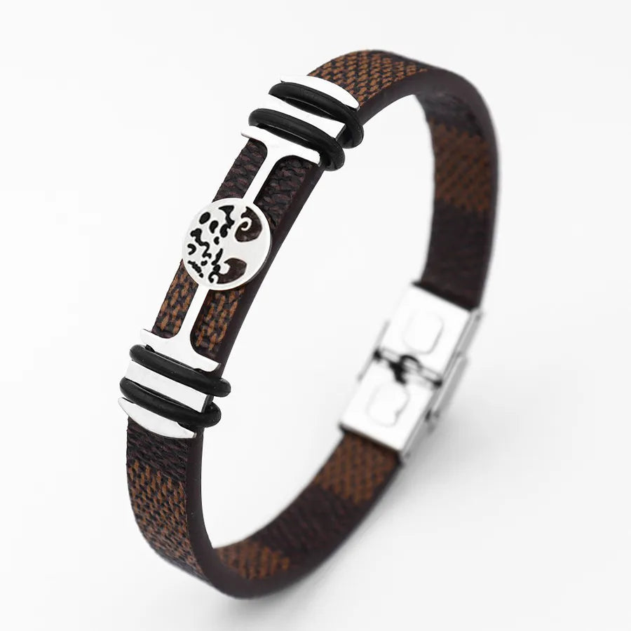 Retro Punk Animal rope Titanium Steel Plating Men's Bangle Men Cord & Leather Bracelets
