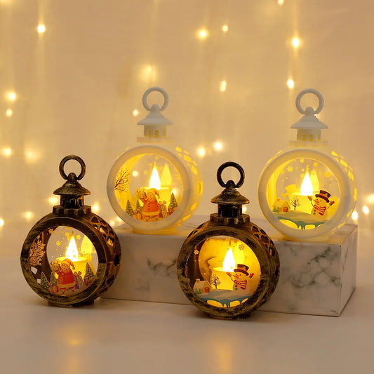Portable Christmas Decoration Lantern Atmosphere Lighting Creative Desktop Props Gift for Quiet Night American Style