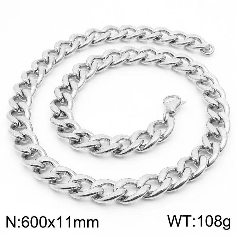 simple style solid color stainless steel plating necklace chain 1 piece