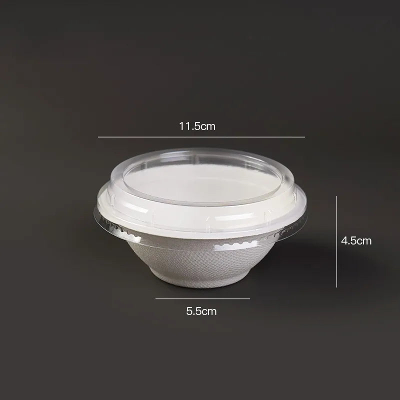Disposable paper bowl tableware set paper bowl commercial household bowl degradable whole box disposable round bowl