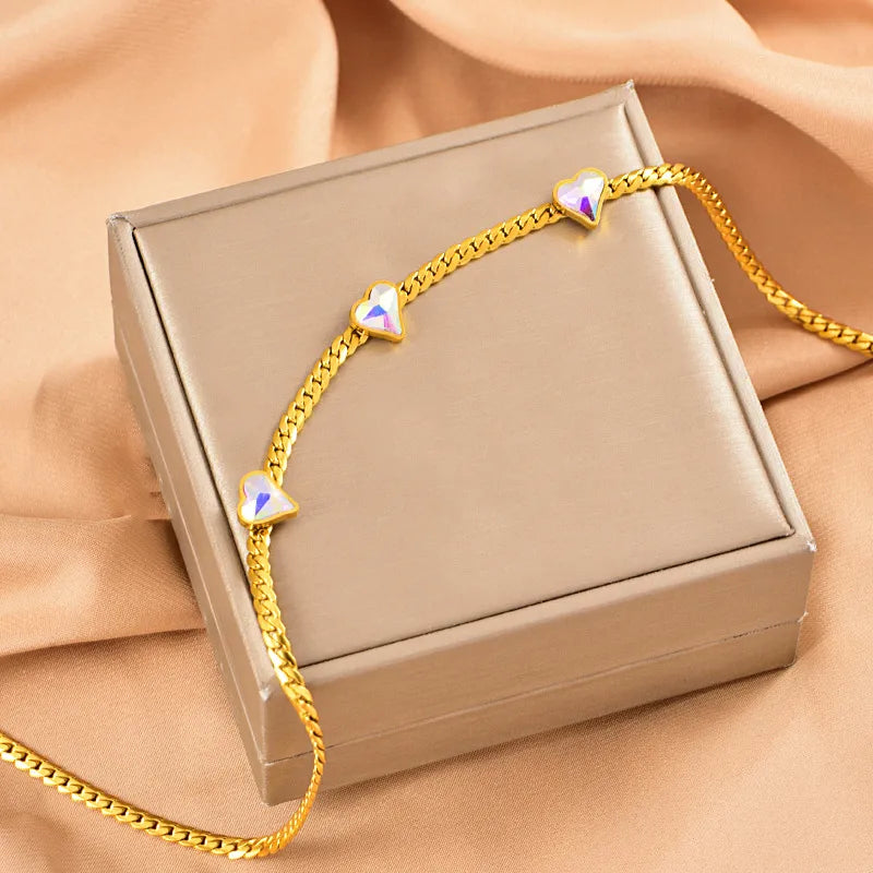 Wholesale Jewelry Vacation Classic Style Heart Shape Flower 304 Stainless Steel Plating Necklace