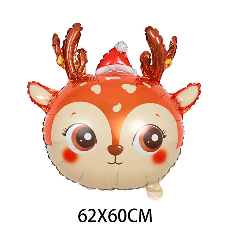 Christmas Santa Claus Gift Box Snowman Aluminum Film Party Balloons