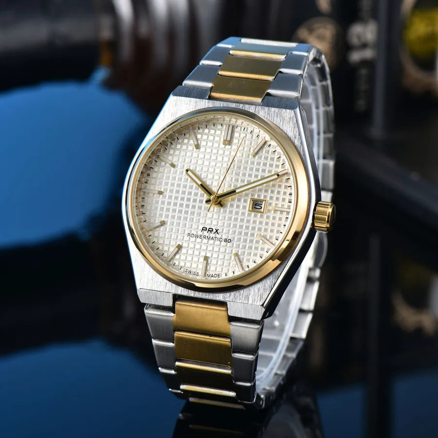 Business Classic Style Color Block Solid Color Horseshoe Buckle Quartz Men's Watches