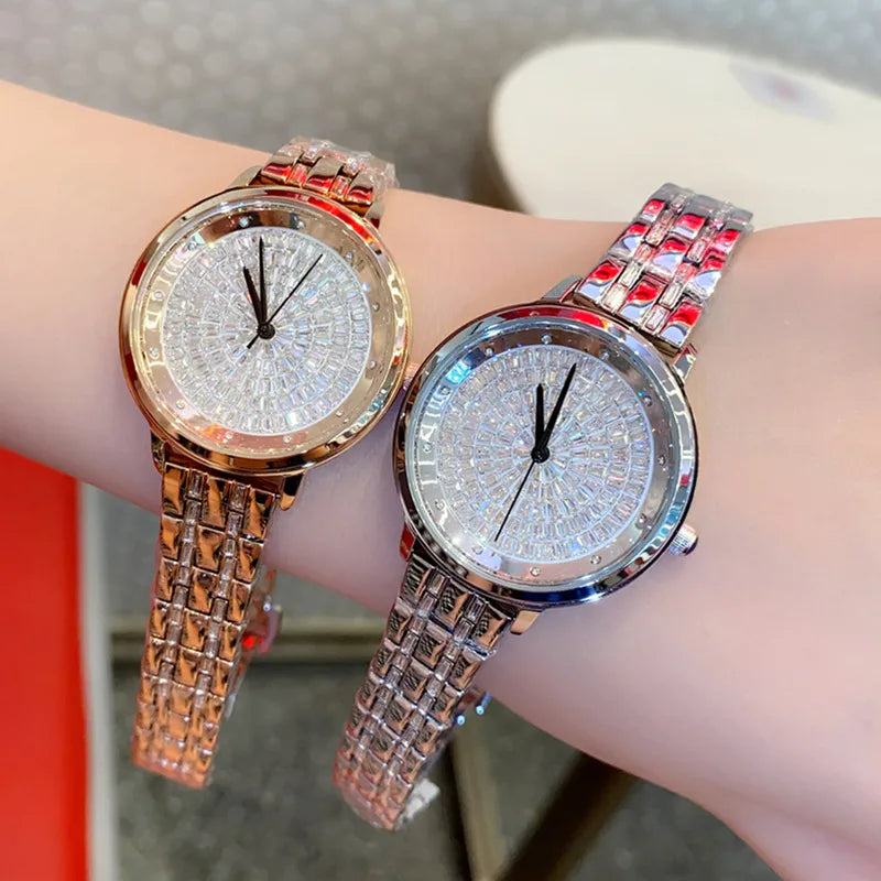Luxurious Solid Color Butterfly Double Snap Quartz Watch Women's Watches