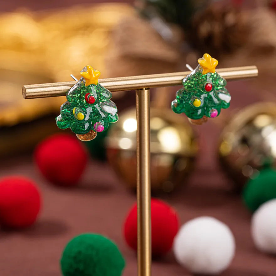 Christmas Theme Alloy Ear Cuff Drop Earrings  New Products Small Pendant Diy Accessories Christmas Hat