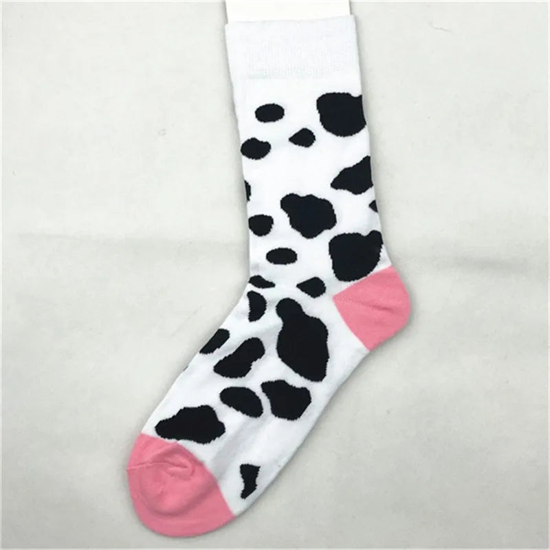 unisex casual geometric cotton crew socks a pair