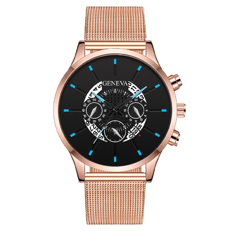 Simple Style Streetwear Color Block Buckle Quartz Watch Men's Watches