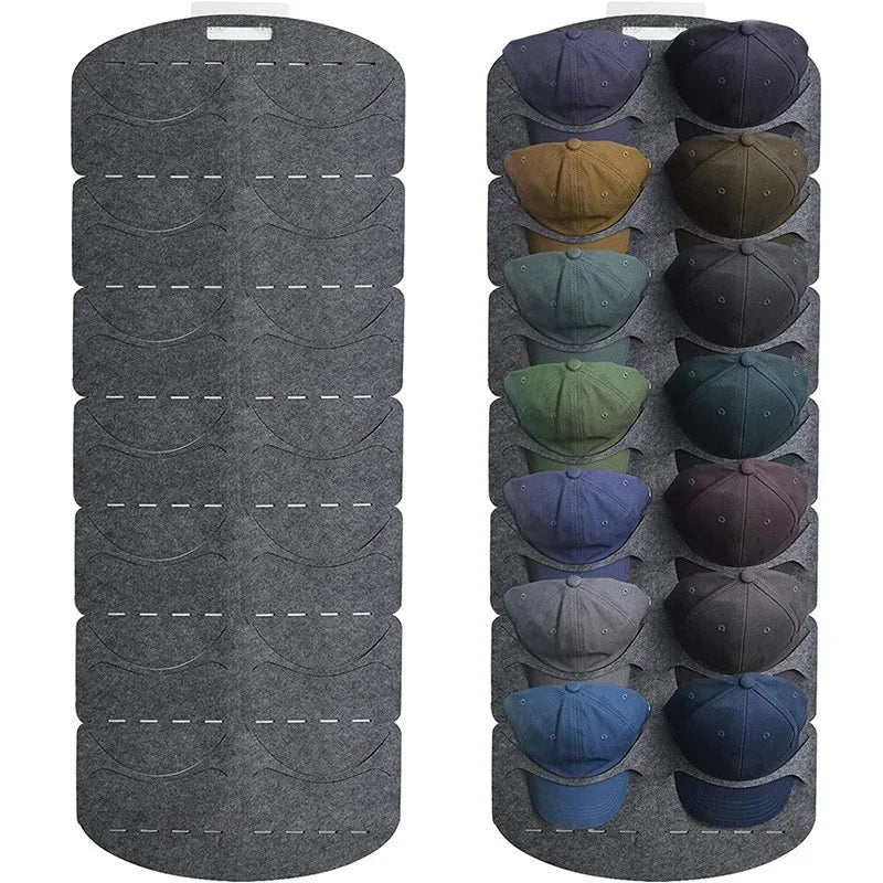 Hot Sale Baseball Hat Storage Display Bag Felt 7 Grid Door Back Wall Cap Storage Organizer Bag