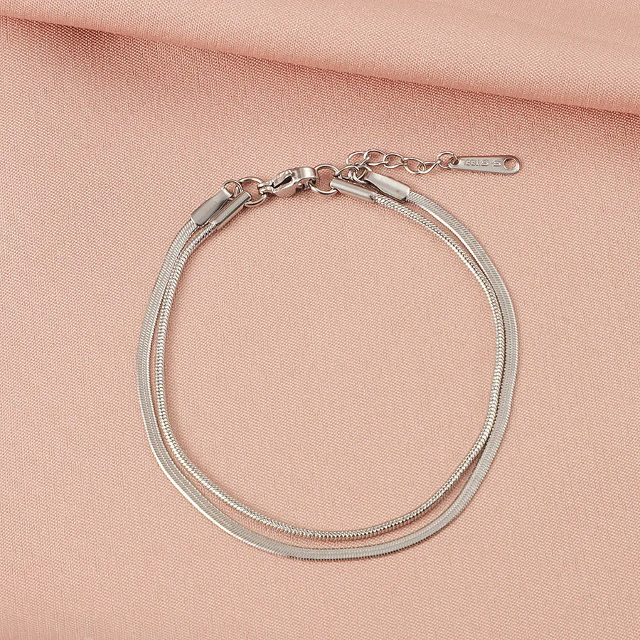 Basic Simple Style Commute Geometric 304 Stainless Steel snake chain Bracelets In Bulk