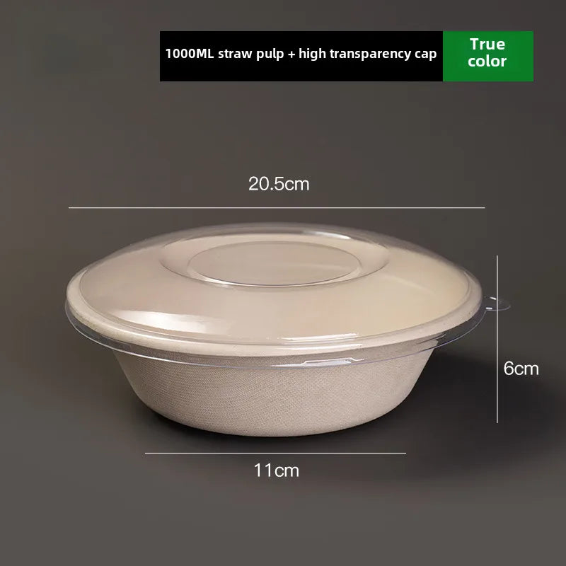 Disposable paper bowl tableware set paper bowl commercial household bowl degradable whole box disposable round bowl