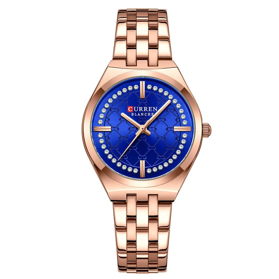 Casual Color Block Single Folding Buckle Quartz Watch Women's Watches