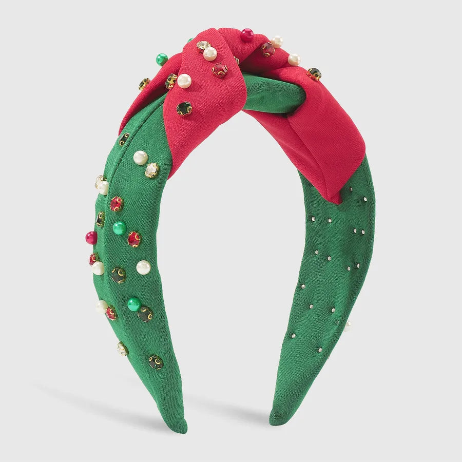 Christmas Modern Style Simple Style Classic Style Women's Geometric Imitation Pearl Rhinestone Hair Band