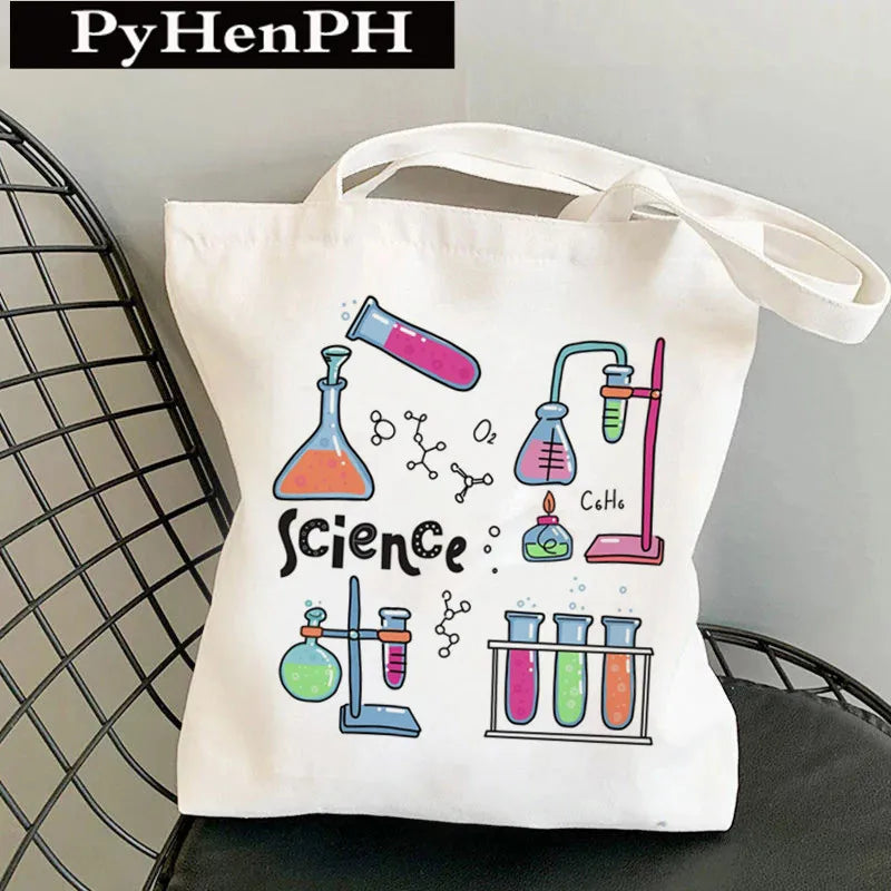 Unisex Canvas Printing Letter Cute Square Open Canvas Bag