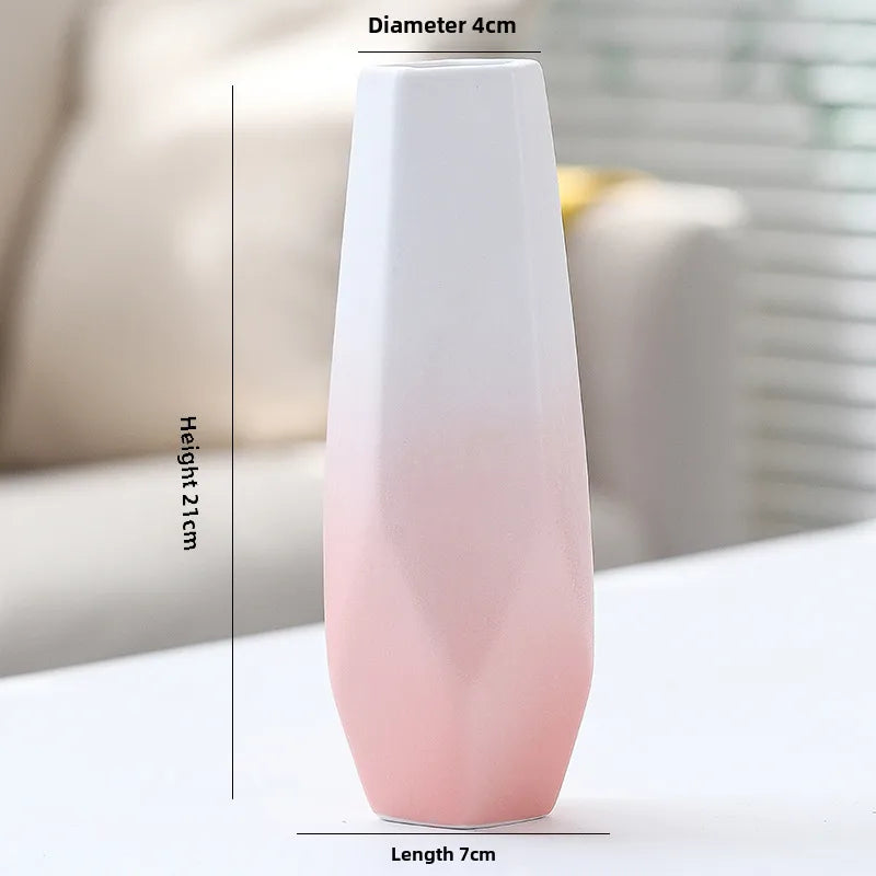 Simple Modern Star Ceramic Vase Ornaments Living Room White Porcelain Fresh Dried Flower Creative Ceramic Flower Set