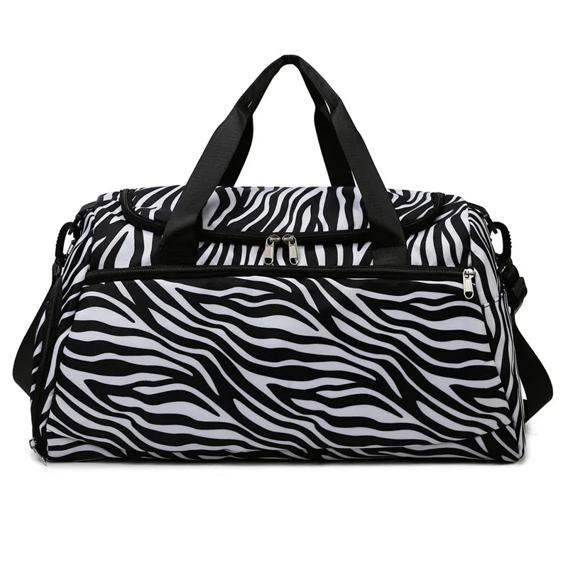 European and American milk pattern travel Big bag waterproof Oxford cloth women's portable shoulder bag wet and dry separation Fitness Bag