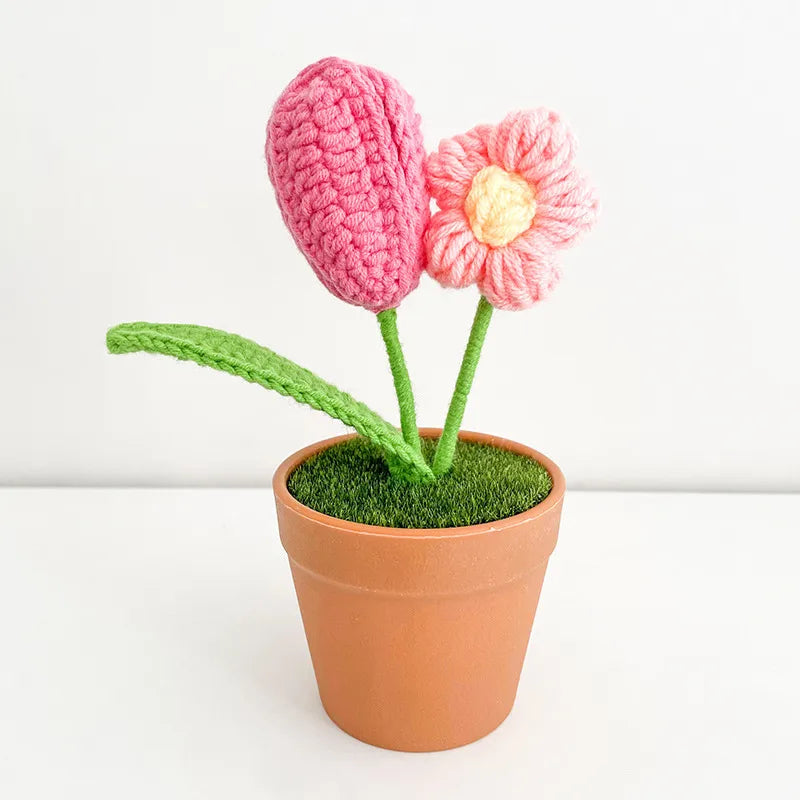 sweet flower knit imitation plants