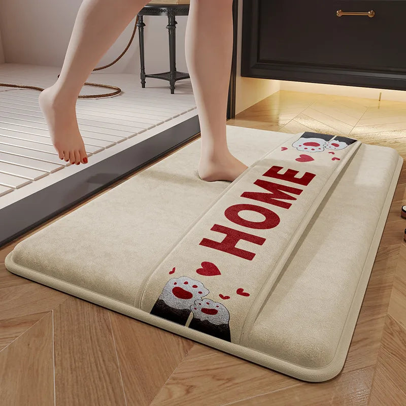 Casual Solid Color Polyester Fiber (polyester) carpet Bathing