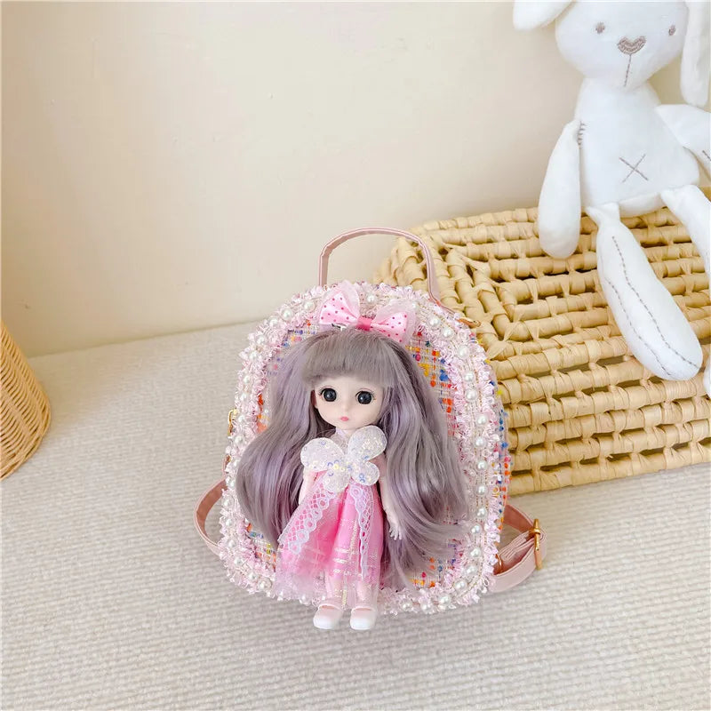 Children's Bag Crossbody Bag Cute Western Girl's Bag  New Fashion Multi-use Princess Girl's Backpack
