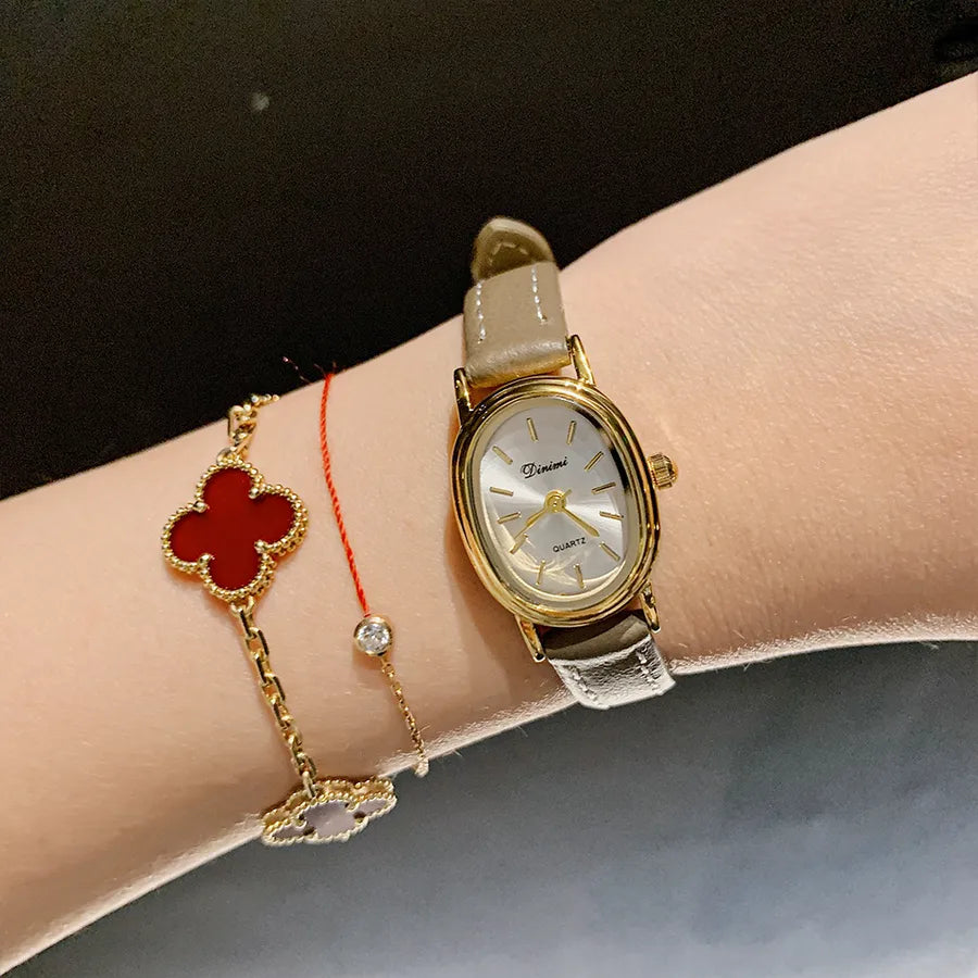 Simple Style Solid Color Buckle Quartz Watch Women's Watches