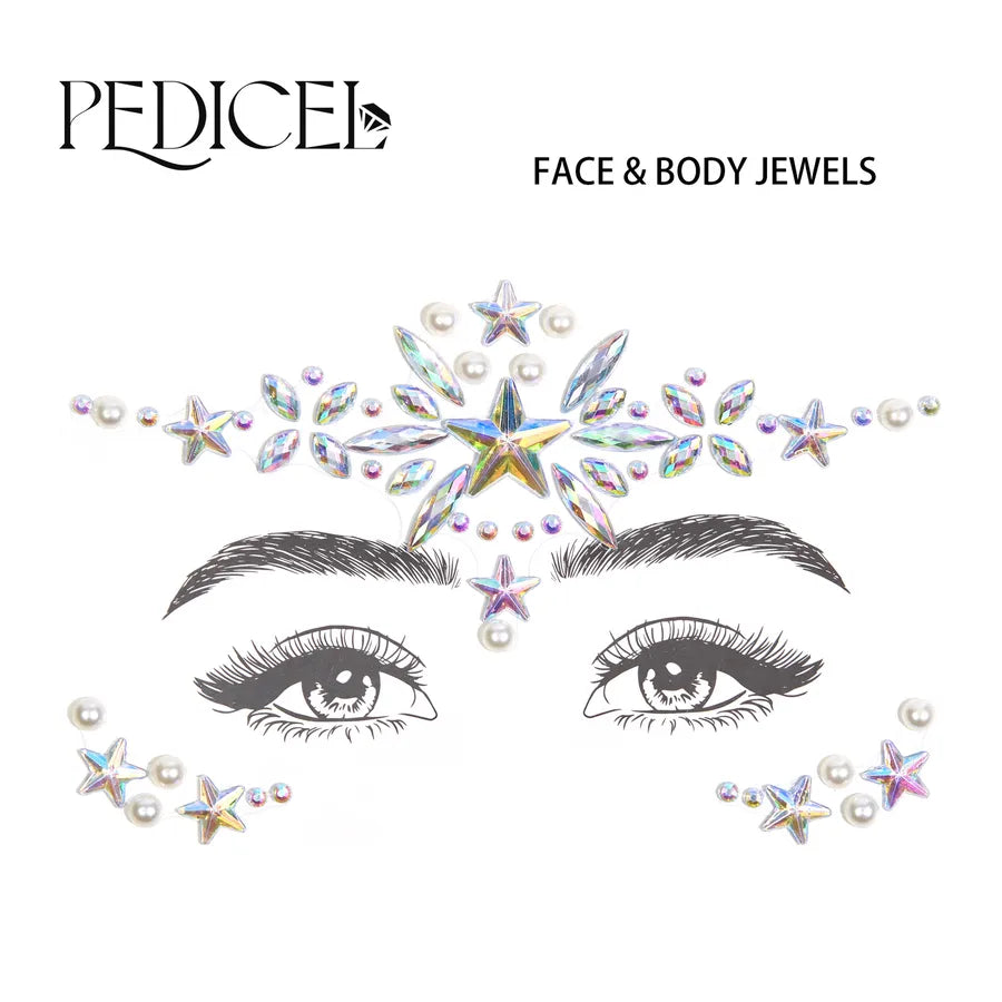 Multicolor Rhinestone Tattoos & Body Art 1 Piece