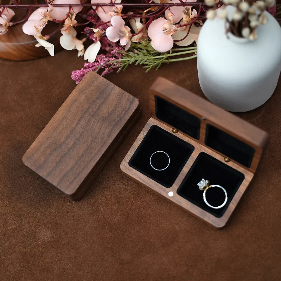 1 Piece Wood Elegant Lady Holiday Banquet Daily Solid Color Jewelry Boxes