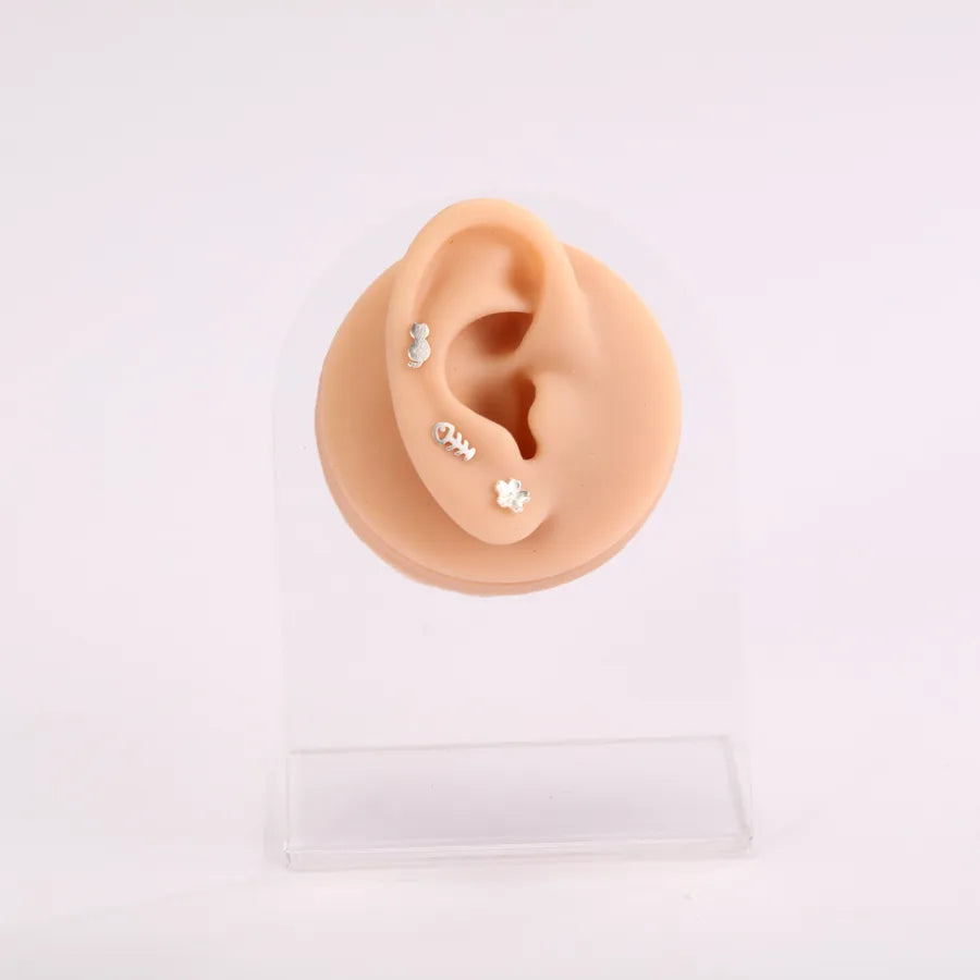 silicone simulation fake ear facial features teaching practice props nose mouth navel stud ring accessories display stand model