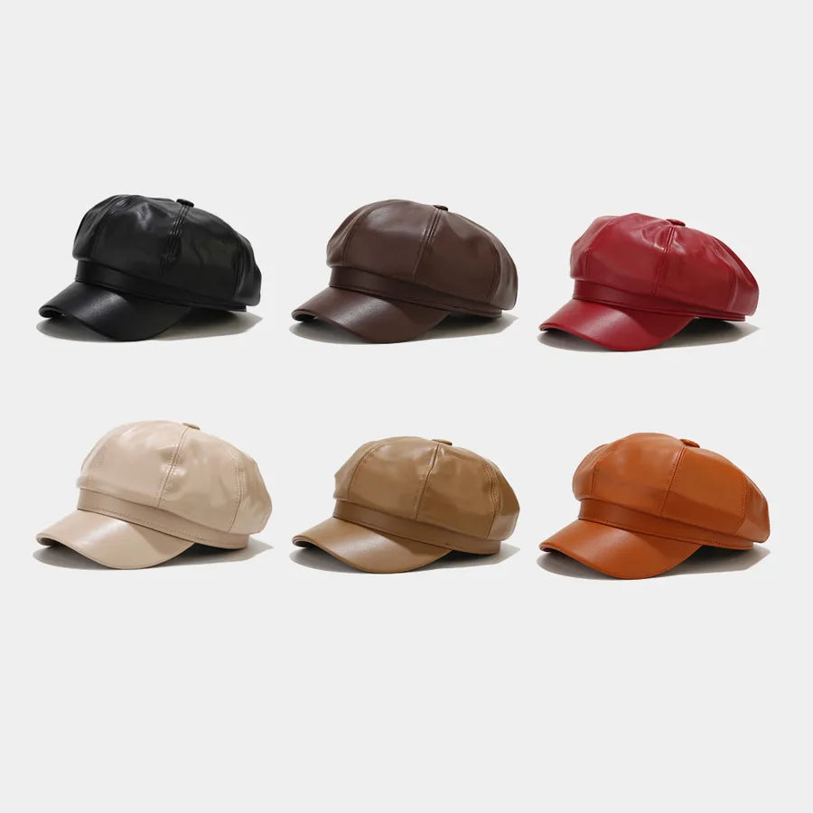 women's retro solid color curved eaves ivy cap