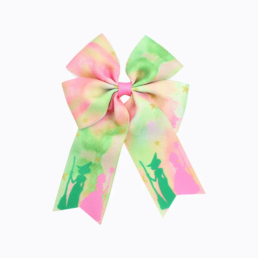 Magic Wicked Witch Hair Accessories Hairpin Pink Green Bow Children Girl Cute Hairpin  Explosions