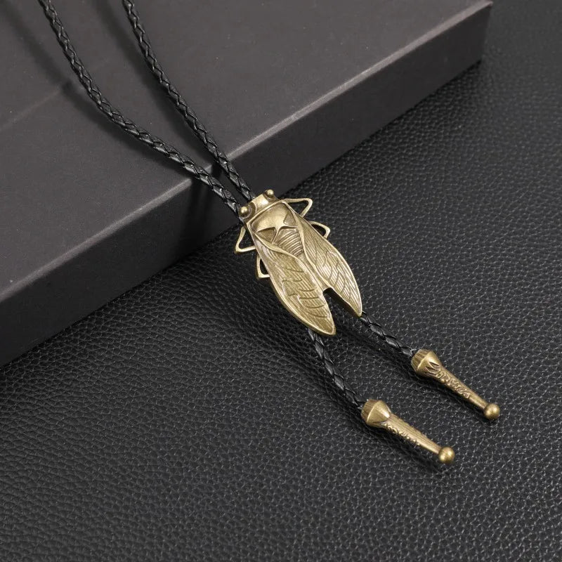 Retro Butterfly Pu Leather Alloy Men's Pendant Necklace Men Pendant Necklaces
