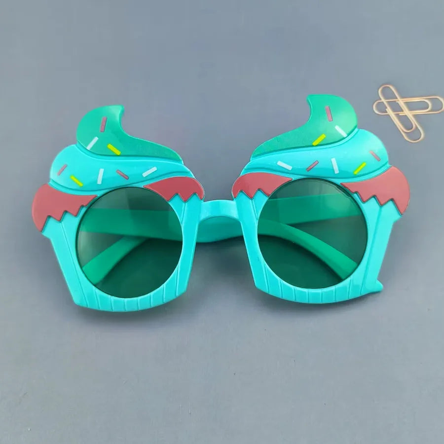 Cute Novelty Ice Cream Ac Tinted Lenses Special-Shaped Mirror Full Frame Kids Sunglasses