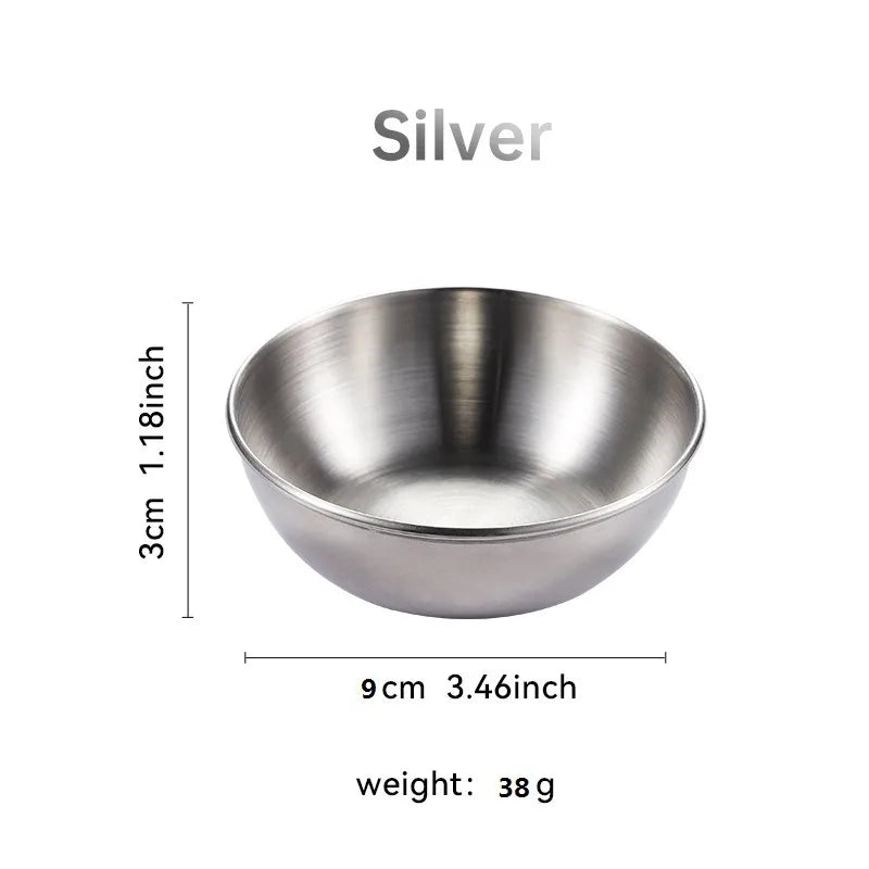Large Stainless Steel Plate Golden Sauce Seasoning Plate 8-piece Set Household Restaurant Soy Sauce Plate 4-piece Set Dipping Sauce Plate