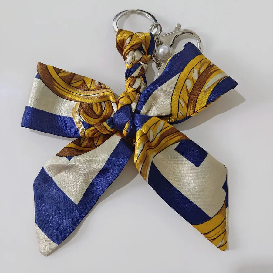 Sweet Simple Style Bow Knot Cloth Metal Unisex Bag Pendant Keychain
