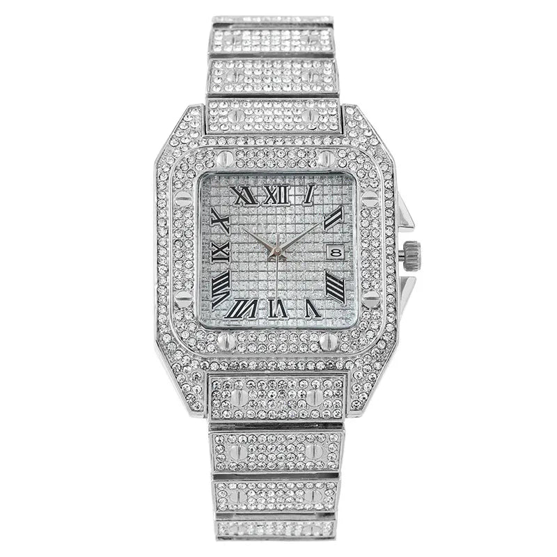 Elegant Glam Sparkly Double Side Snaps Quartz Watch Women's Watches