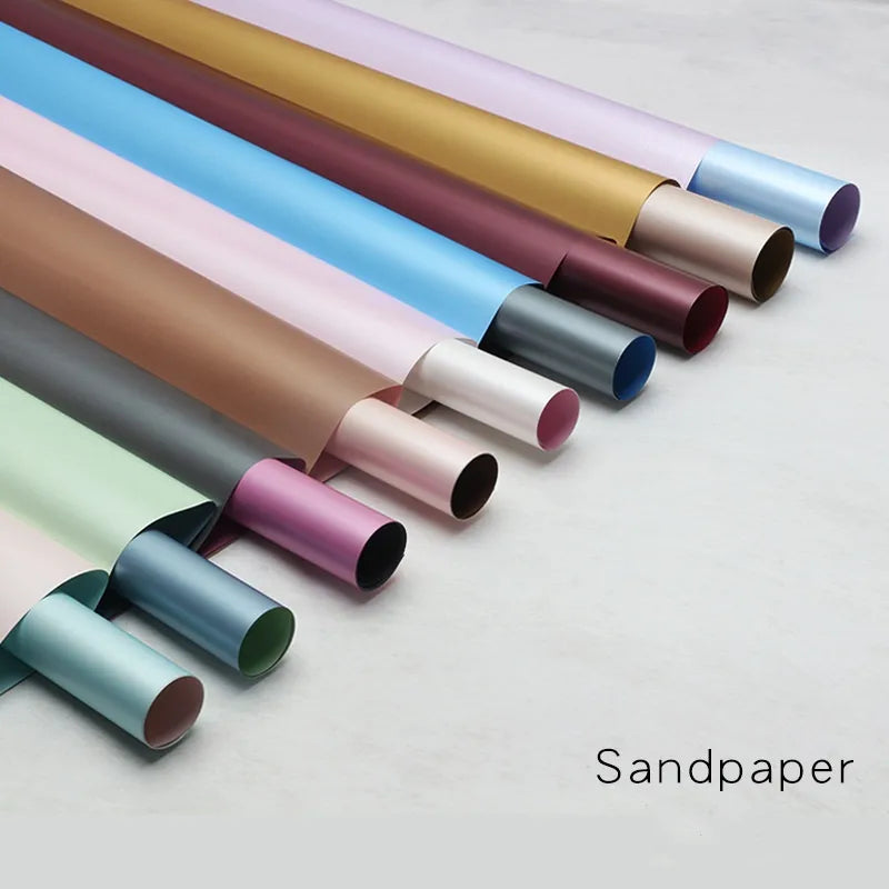 Elegant Romantic Solid Color Gold Sand Paper Daily Date Korean Floral Wrapping Paper Party Supplies Gift Wrapping Supplies 1 Pack of 20 Sheets