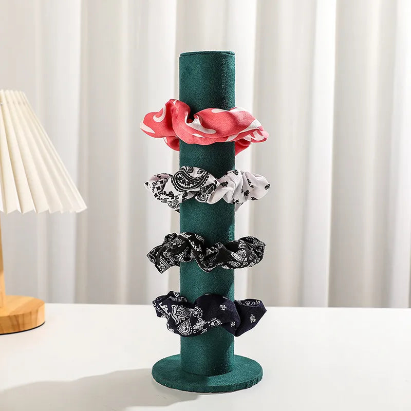 High-grade flannel head rope rubber band head flower display stand bead string watch hair band bracelet storage rack jewelry store Chaotian pillar