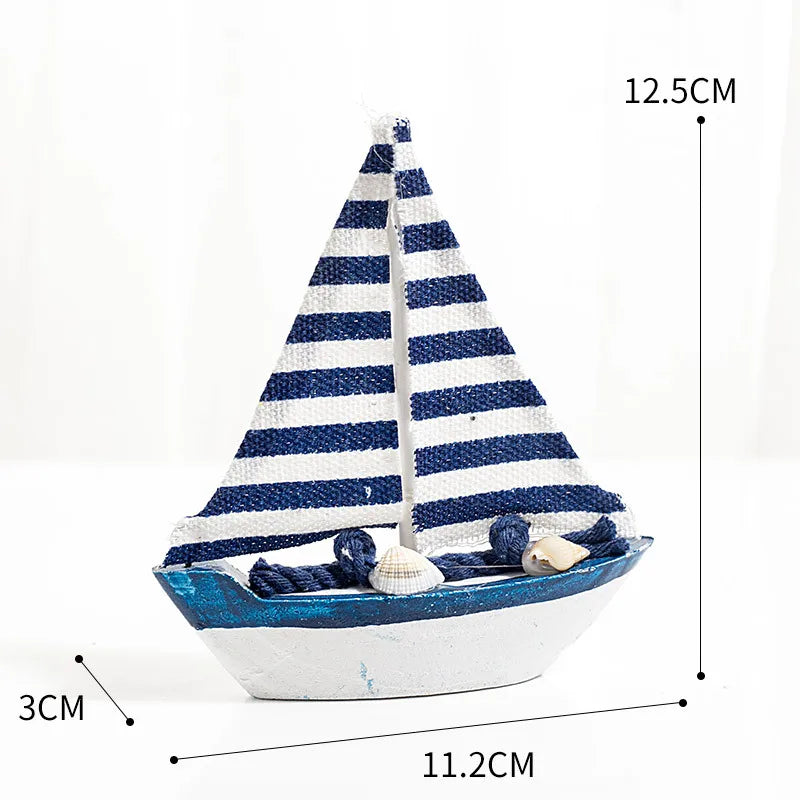 Marine Style Ship Wood Ornaments Artificial Decorations