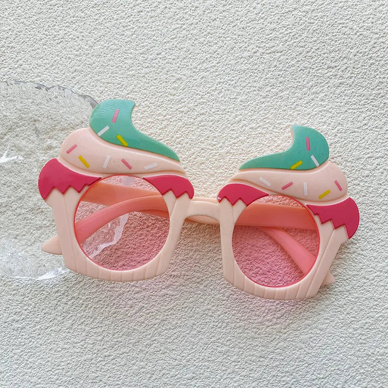 Casual Cute Color Block Pc Resin Special-Shaped Mirror Full Frame Kids Sunglasses