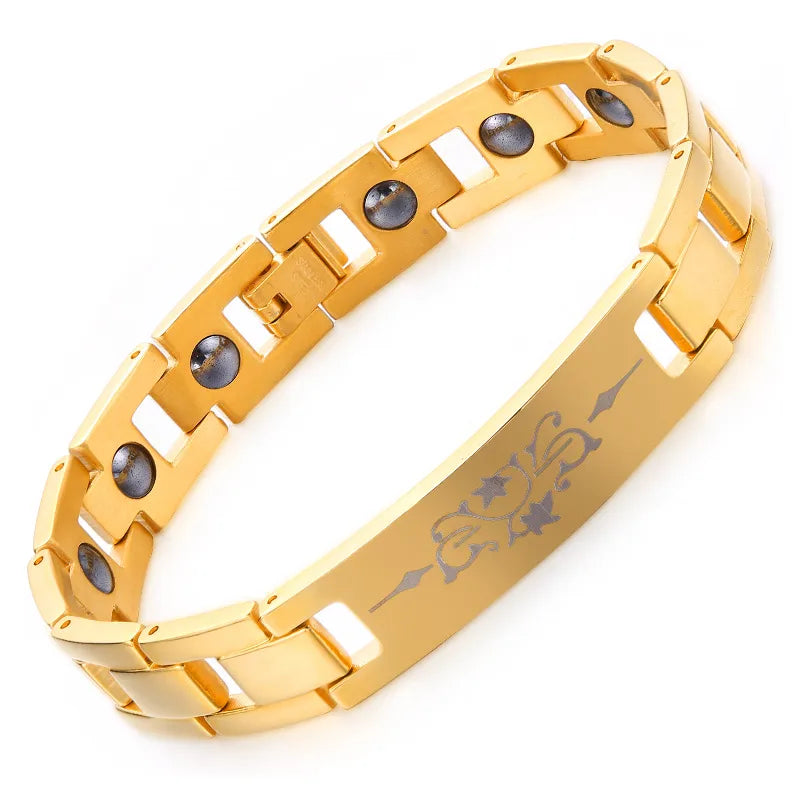 Simple Style Geometric Titanium Steel Plating Men's Bracelets