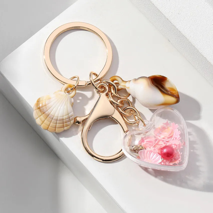 Marine Style Starfish Conch Arylic Unisex Bag Pendant Keychain