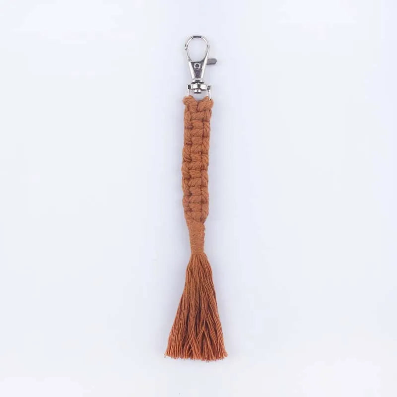 simple style korean style solid color cotton unisex bag pendant keychain