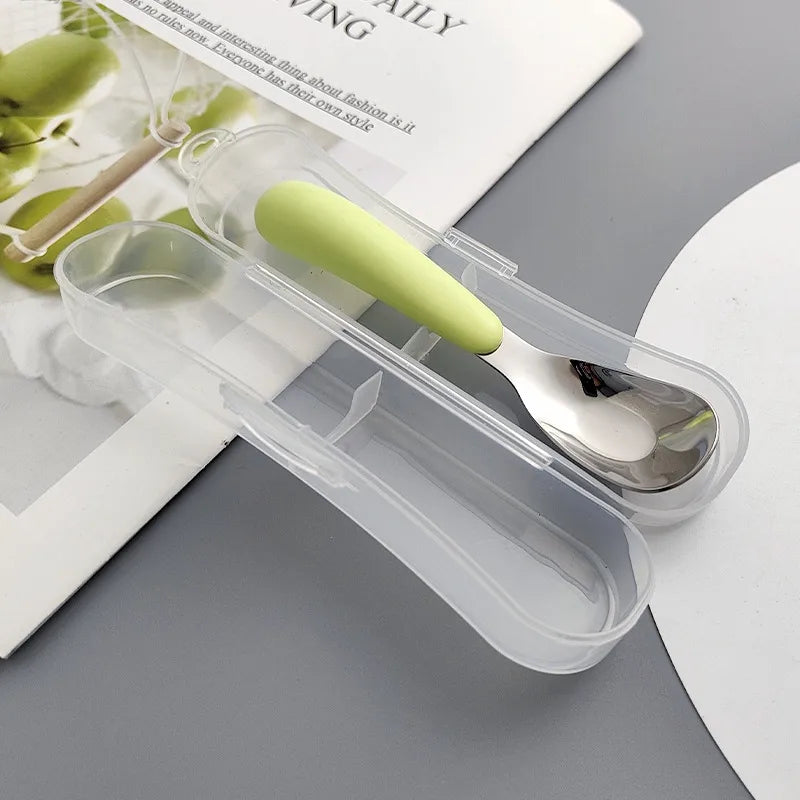 casual solid color stainless steel spoon 1 set