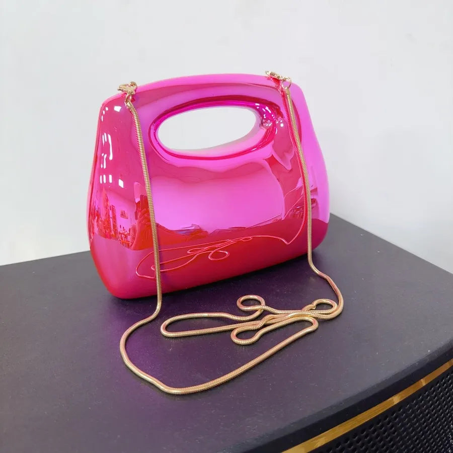 Women's Arylic Solid Color Streetwear Square Zipper Jelly Bag